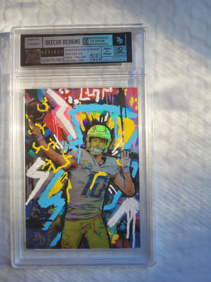 "Lightening Canon" Justin Herbert - 1 of 1 Art Card