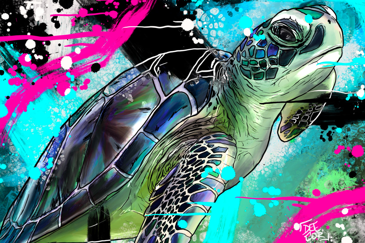 Hawkbill Sea Turtle Mini Prints